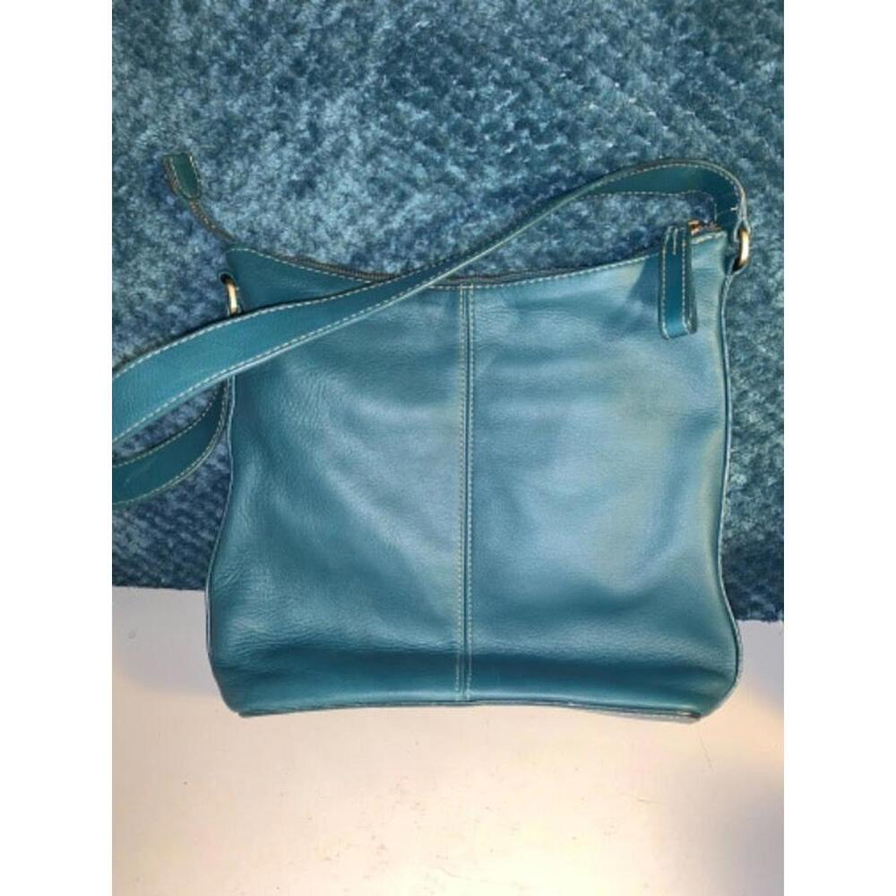 Vintage Rolfs Genuine Leather Crossbody Shoulder Bag Teal Blue Womens Purse